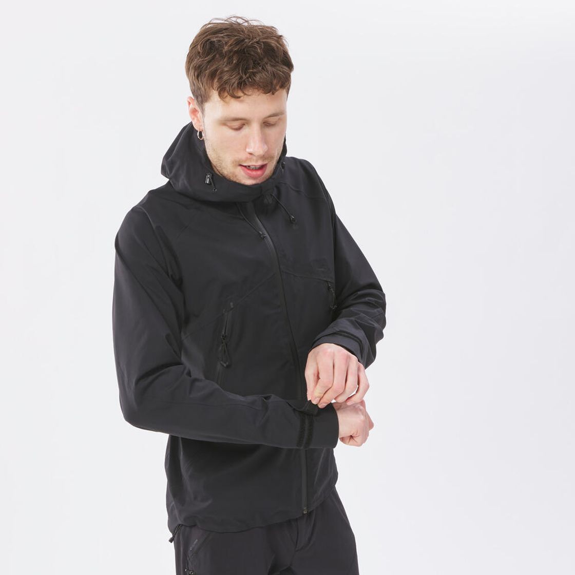 데카트론 남성 경량 등산 방수 재킷 MH500 스모크 블랙(DECATHLON Men's Lightweight Hiking Waterproof Jacket MH500 Smoke Black) - 10