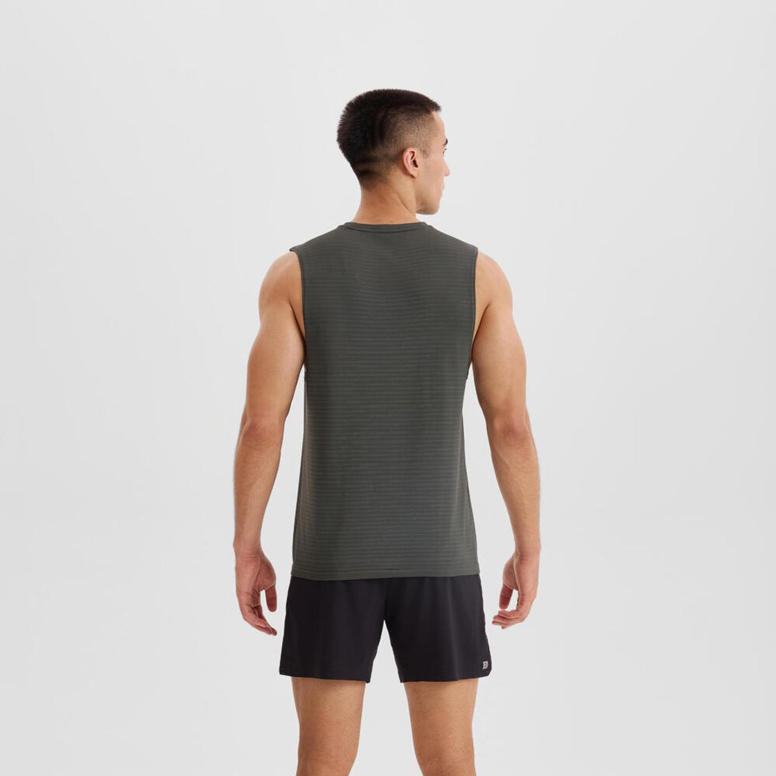 데카트론 남성 러닝 심리스 싱글렛 런 컴포트 500 스모크 그린(DECATHLON Men's Running Seamless Singlet Run Comfort 500 Smoke Green) - 3