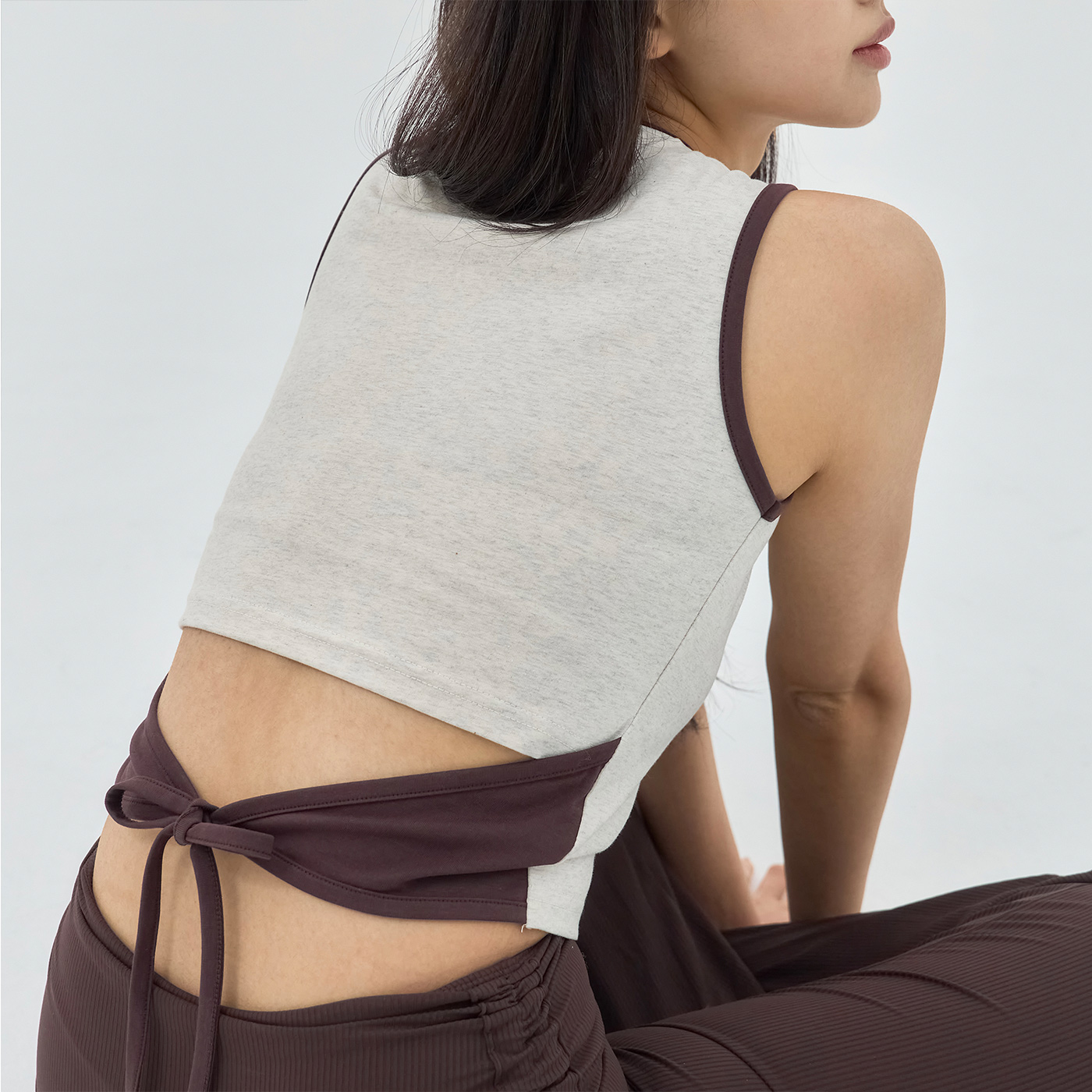 알테그리히 투톤 라인 슬리브리스 레드브라운(ALLTAGLICH Two Tone Line Sleeveless_Redbrown) - 3