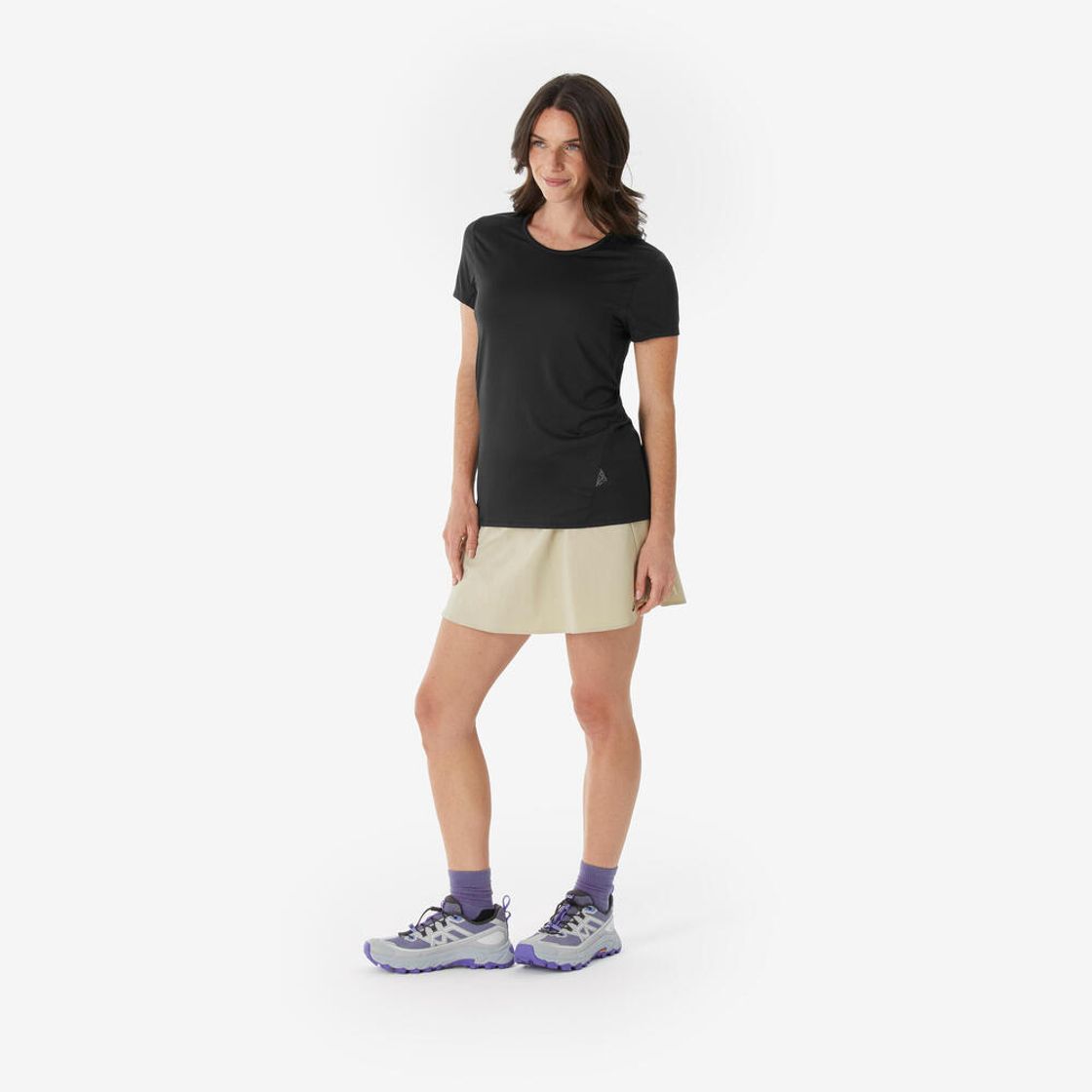 데카트론 여성 하이킹 반팔 티 MH100 스모크 블랙(DECATHLON Women's Hiking Short-Sleeved T-Shirt MH100 Smoked Black) - 2