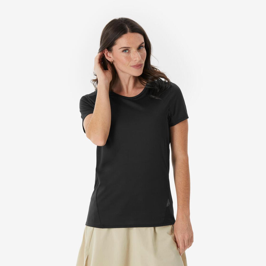 데카트론 여성 하이킹 반팔 티 MH100 스모크 블랙(DECATHLON Women's Hiking Short-Sleeved T-Shirt MH100 Smoked Black) - 6