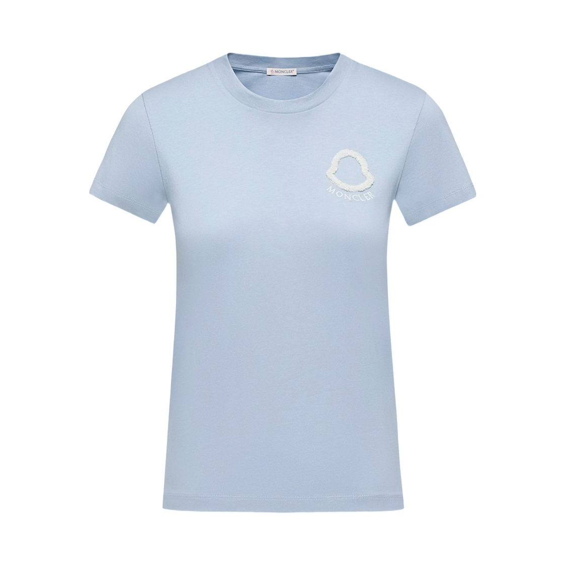 L1-093-8C00061-89AUO-700 (W) Moncler Embroidered Logo Cotton T-Shirt Light Blue - 26SS