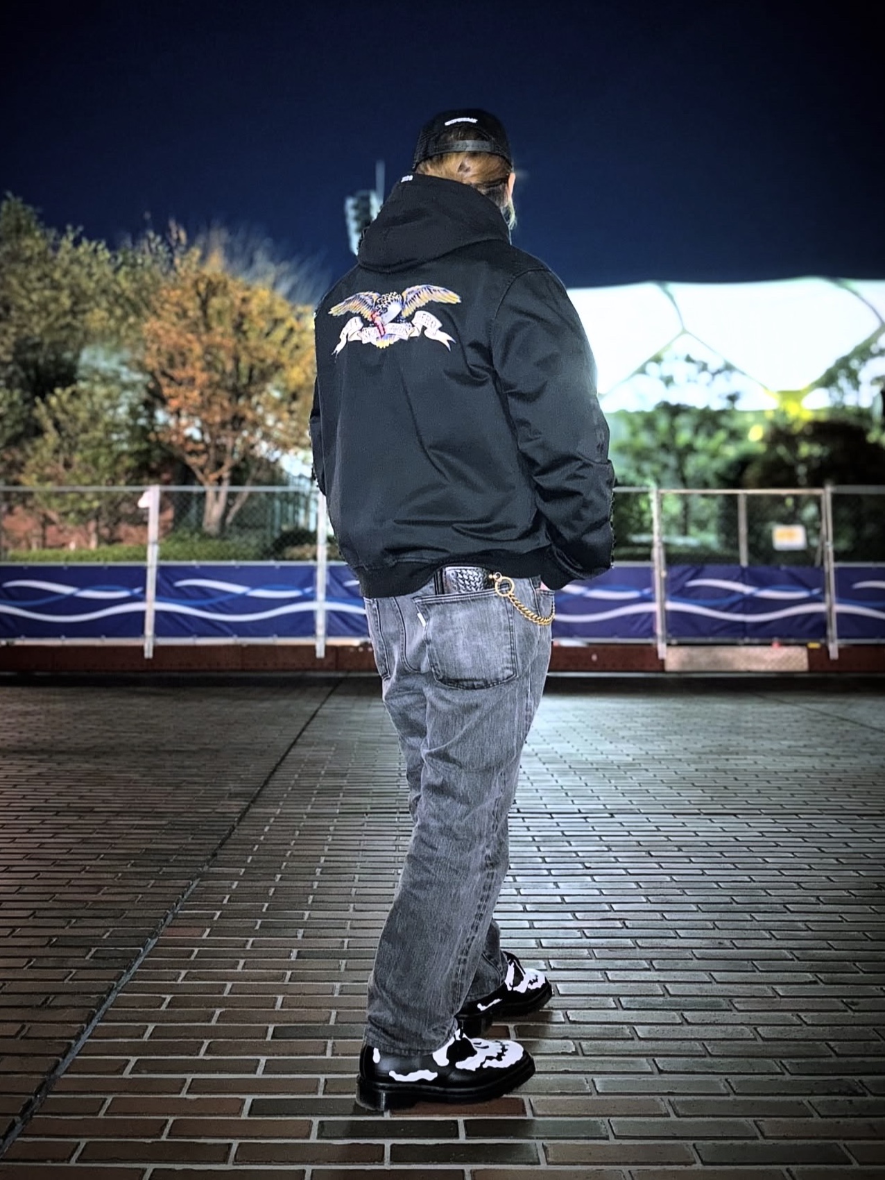Dr. Martens x Supreme 1461 3-Eye Shoe Royal - 25FW, Dr. Martens x Supreme 1461 3-Eye Shoe Black - 25FW 착용 스타일 - 3