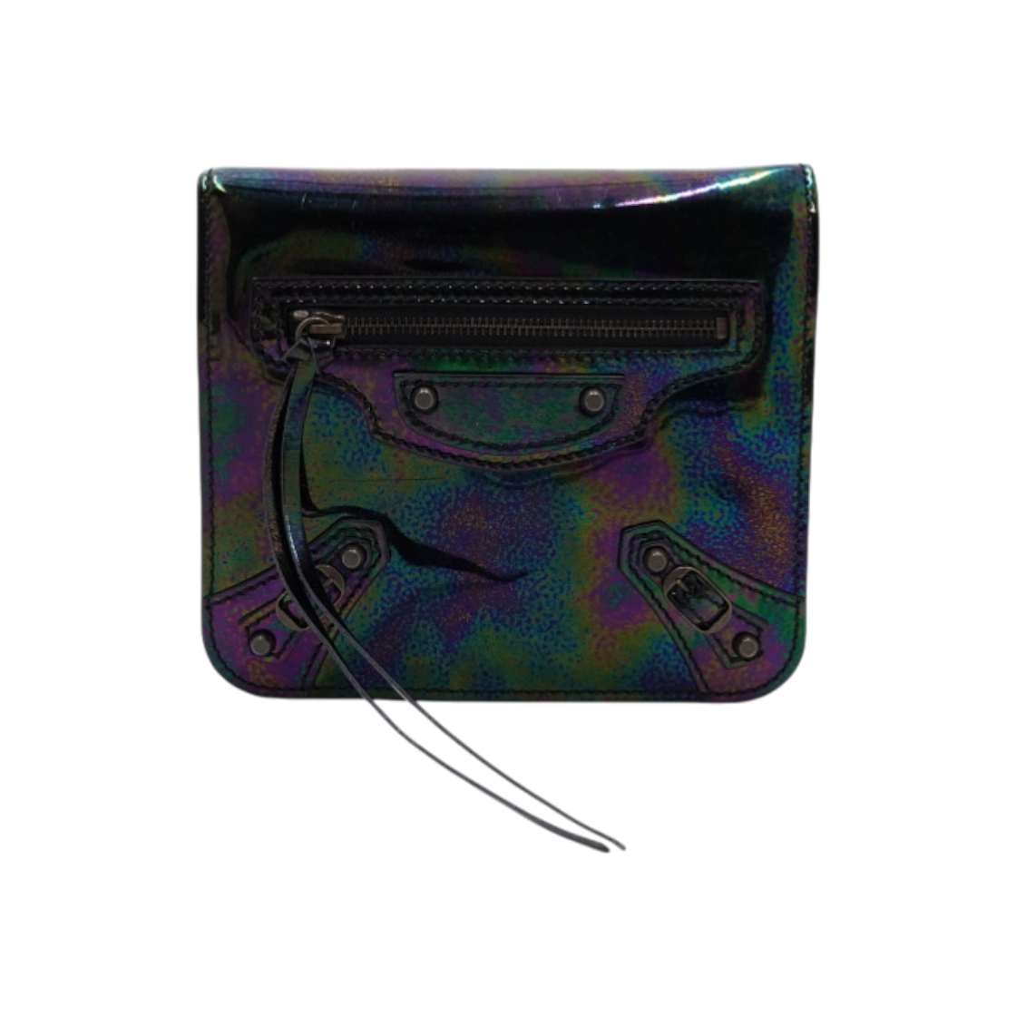 IT2HCPBLN924 Balenciaga Metallic Green City Pouch Bag