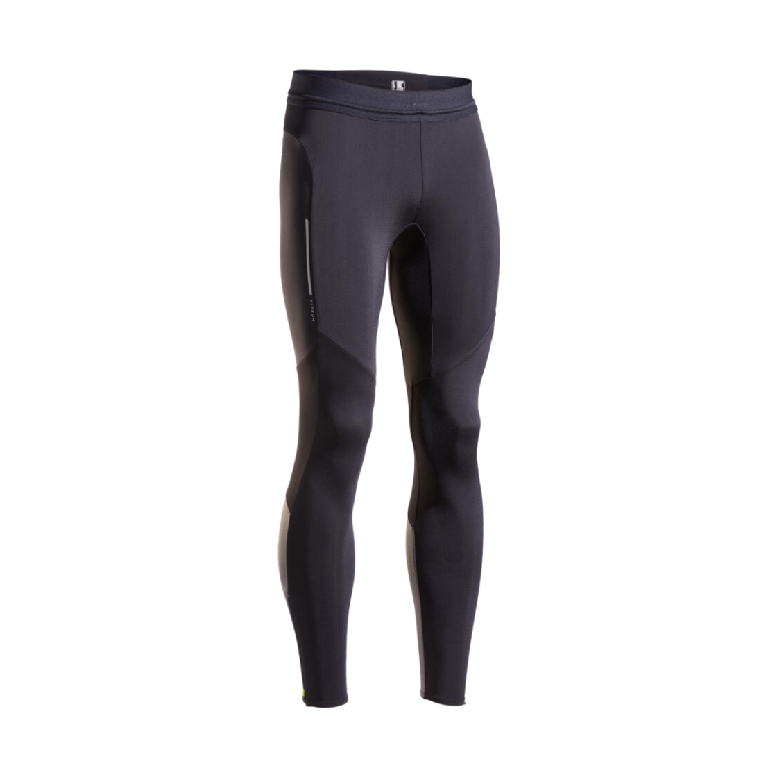8642368 DECATHLON Men's Running Leggings Run Warm 500 Smoke Black