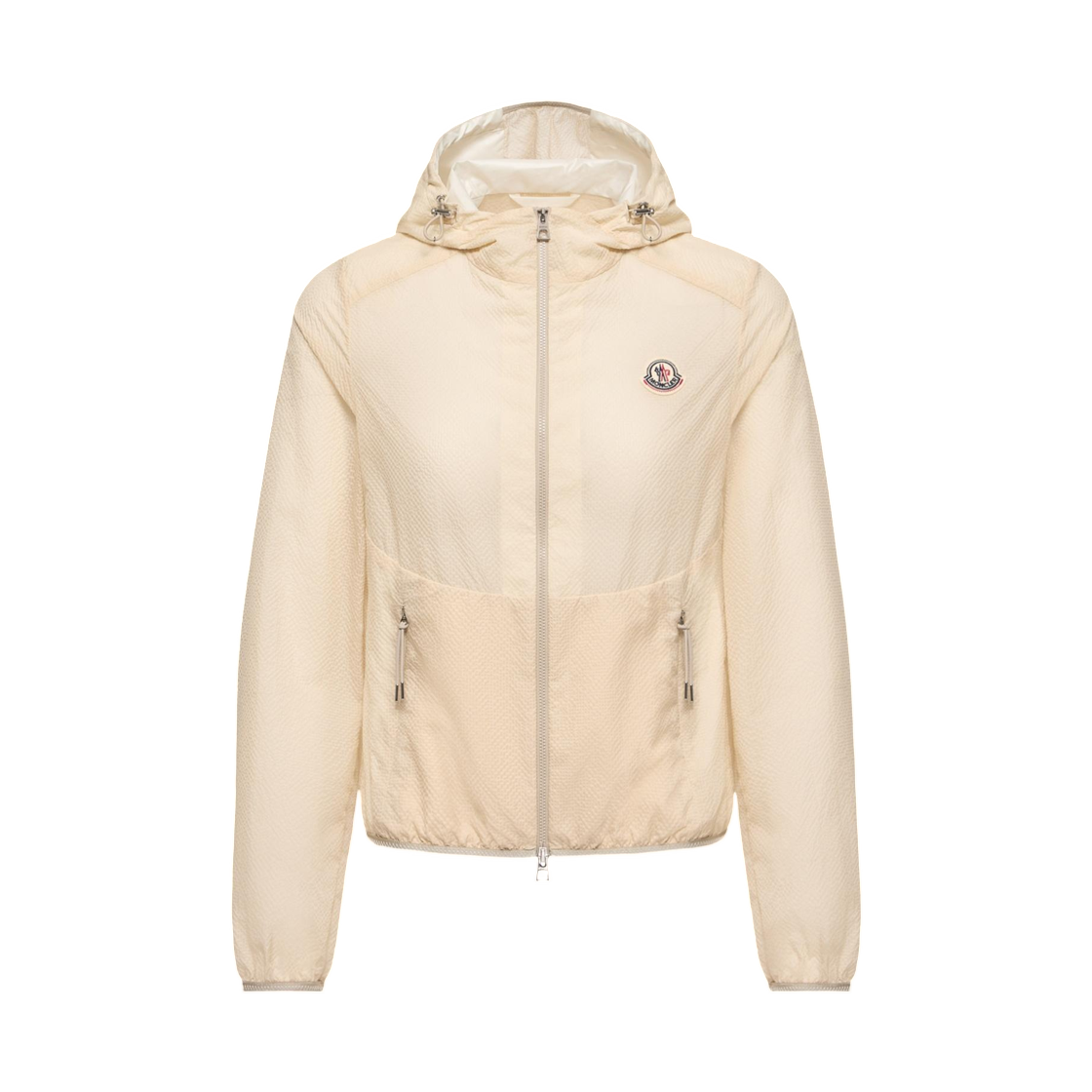 L1-093-1A00113-599G9-F03 (W) Moncler Edasic Seersucker Hooded Jacket White Ivory - 26SS