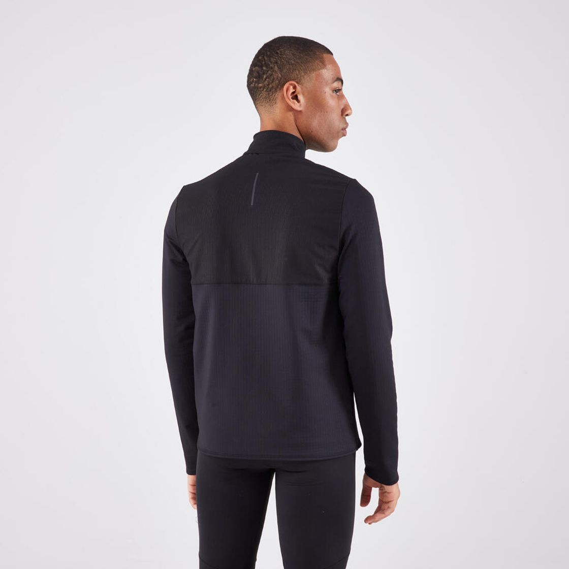 데카트론 남성 하프집 러닝 긴팔 티 런 웜 500 스모크 블랙(DECATHLON Men's Half-Zip Running Long-Sleeved T-Shirt Run Warm 500 Smoke Black) - 3