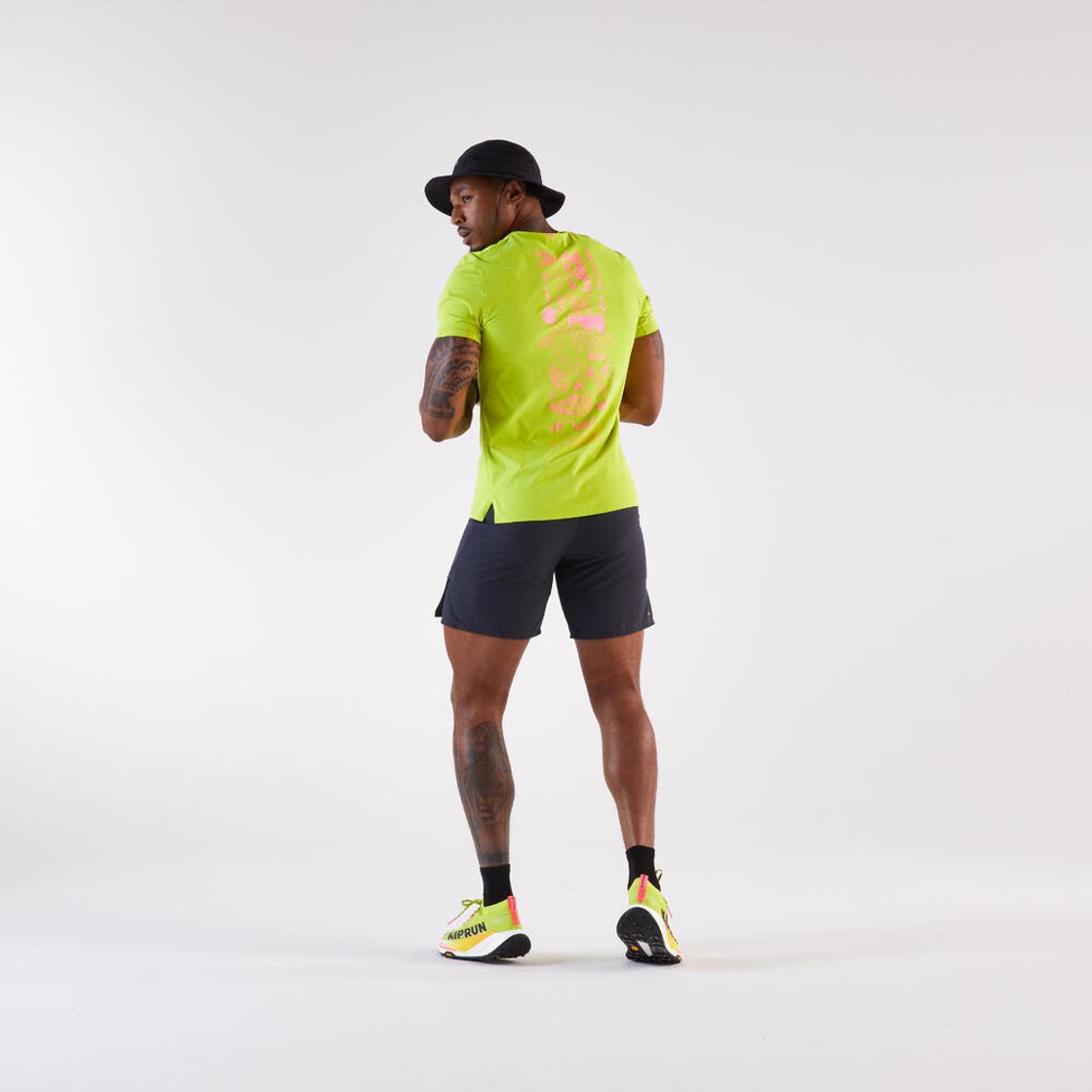 데카트론 남성 트레일러닝 경량 반팔 티 런 울트라 그래프 900 아니스 그린(DECATHLON Men's Trail Running Lightweight Short-Sleeved T-Shirt Run Ultra Graph 900 Anise Green) - 9