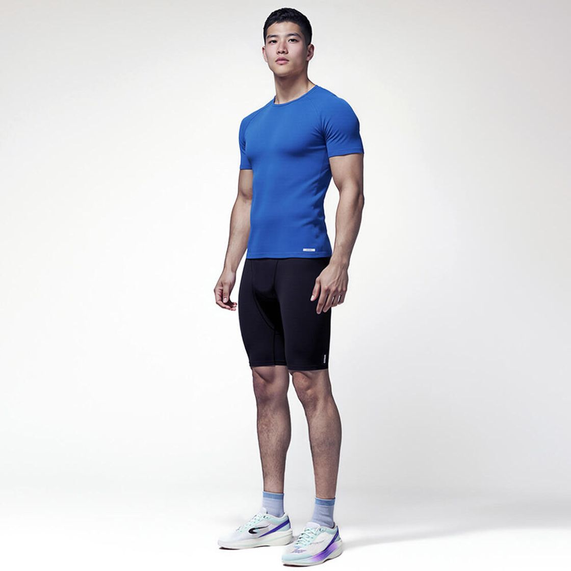 데카트론 남성 5부 러닝 타이츠 컴포트 런 500 스모크 블랙(DECATHLON Men's 5" Running Tights Comfort Run 500 Smoke Black) - 2