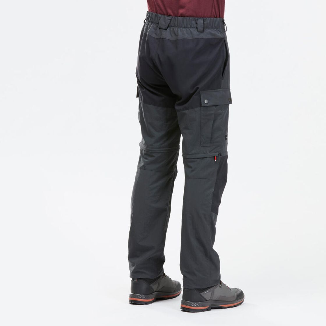 데카트론 남성 백패킹 투인원 집오프 바지 MT100 카본 그레이(DECATHLON Men's Backpacking 2-in-1 Zip-Off Trousers MT100 Carbon Grey) - 4