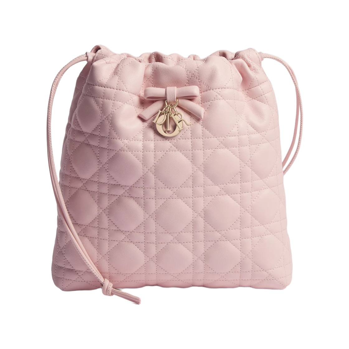S2611OUQA-M19N Dior Adiorable Mini Bucket Bag Cannage Lambskin Soupir Pink