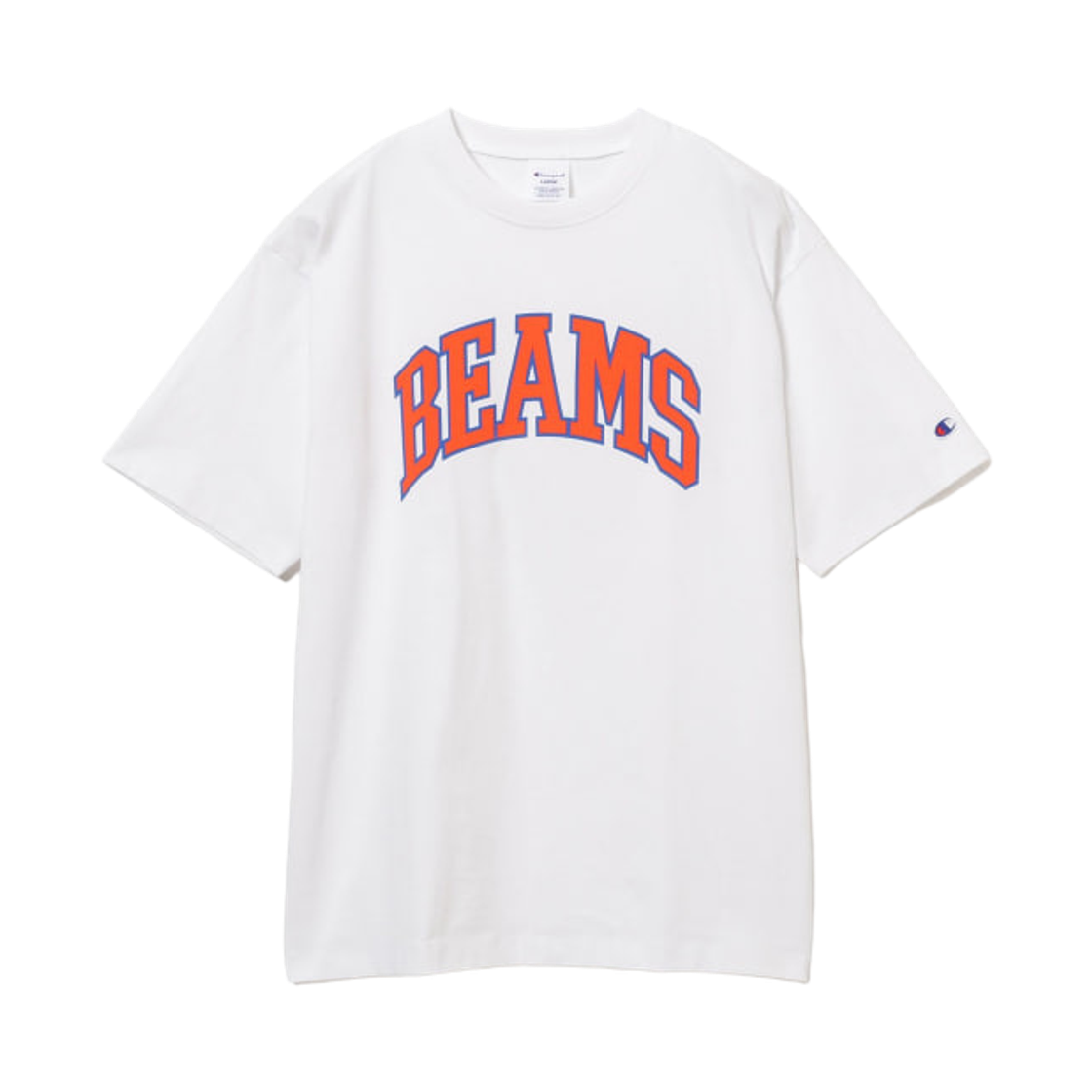 빔즈 x 챔피온 로고 티셔츠 화이트(Beams x Champion Logo T-Shirt White)