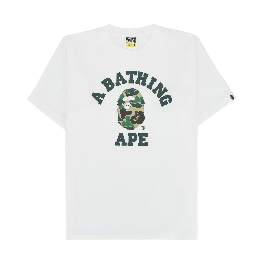 베이프 ABC 카모 컬리지 티셔츠 화이트 그린(BAPE ABC Camo College T-Shirt White Green)