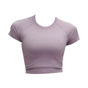 (W) Lululemon Swiftly Tech Cropped Short-Sleeve Shirt 2.0 Lotus Lavender Lotus Lavender