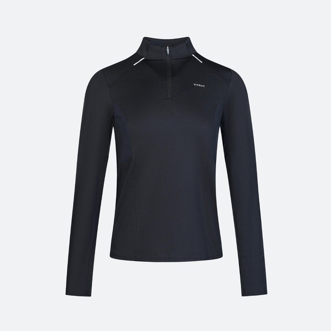 데카트론 여성 하프집 러닝 긴팔 티 드라이 500 스모크 블랙(DECATHLON Women's Half-Zip Running Long-Sleeved T-Shirt Dry 500 Smoke Black) - 2