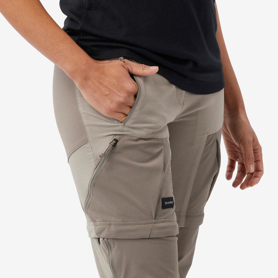 데카트론 여성 백패킹 투인원 집오프 바지 MT500 애쉬 베이지(DECATHLON Women's Backpacking 2-in-1 Zip-off Pants MT500 Ash Beige) - 7
