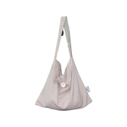 Sculptor Button Eco Bag Pink Check