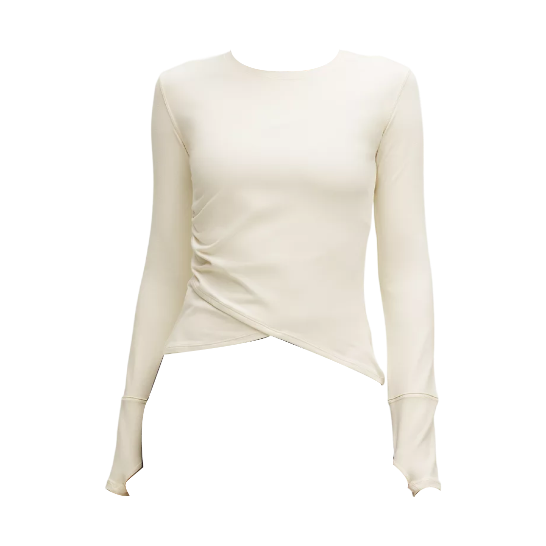 (W) 룰루레몬 룰루 개더드 웨이스트 롱슬리브 러닝 탑 라이트 아이보리((W) Lululemon Rulu Gathered Waist Long-Sleeve Running Top Light Ivory)