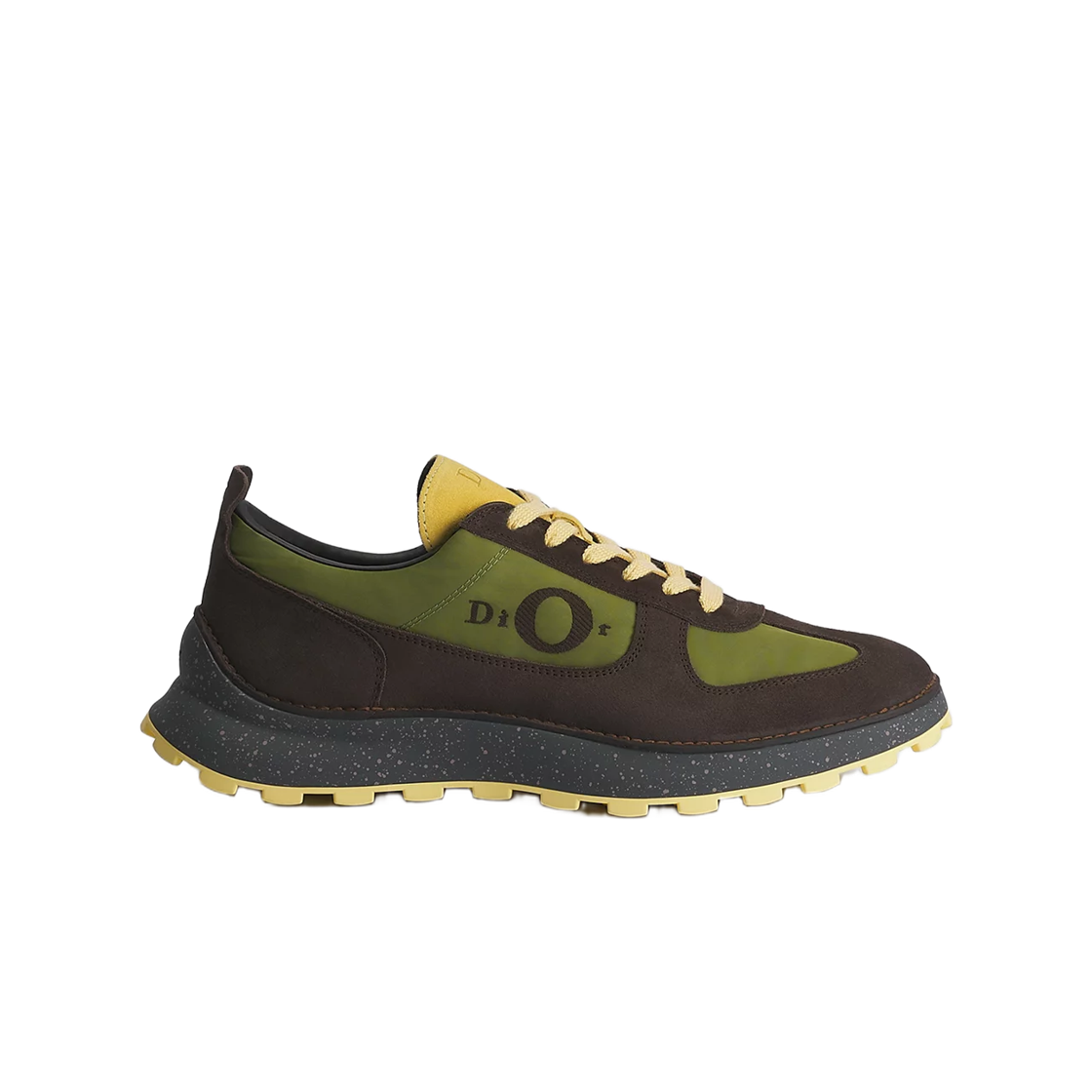 3SN364AAZ-H736 Dior Squash Sneaker Suede Calfskin And Technical Fabric Brown Green