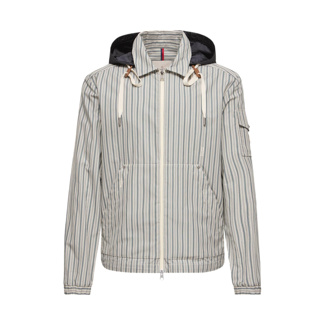 L1-091-1G00035-599J6-S70 Moncler Havas Striped Poplin Shirt Jacket White And Blue White Blue - 26SS