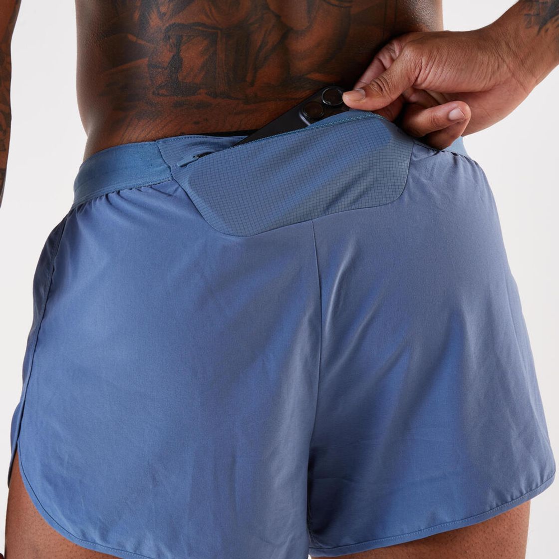 데카트론 남성 3인치 러닝 쇼츠 스플릿 500 브리프 내장 다크 블루(DECATHLON Men's 3-inch Running Shorts Split 500 with Liner Dark Blue) - 5