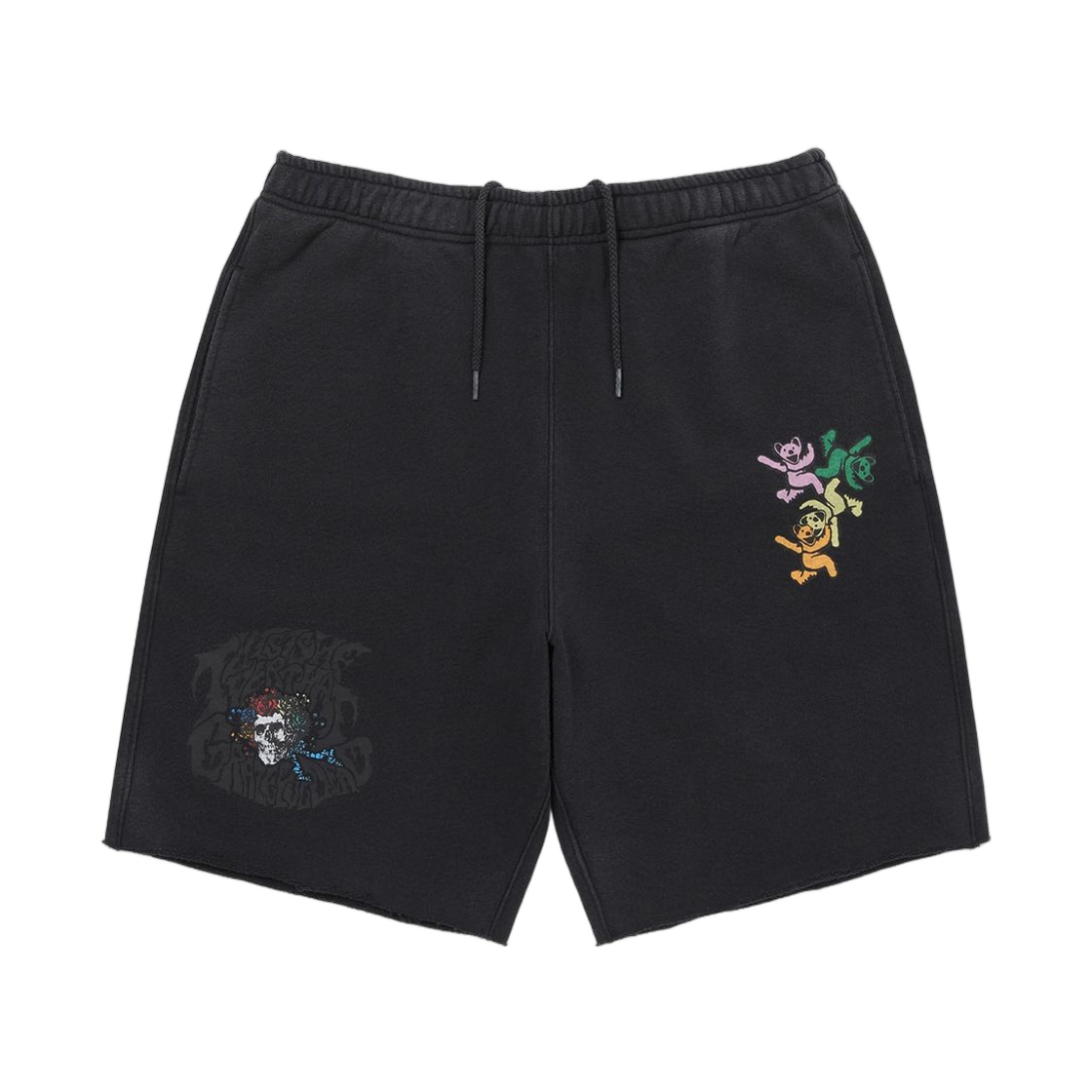 디스이즈네버댓 x 그레이트풀 데드 Ol 댄싱 베어즈 워시드 스웨트 쇼츠 오프 블랙(Thisisneverthat x Grateful Dead Ol Dancing Bears Washed Sweat Short Off Black)
