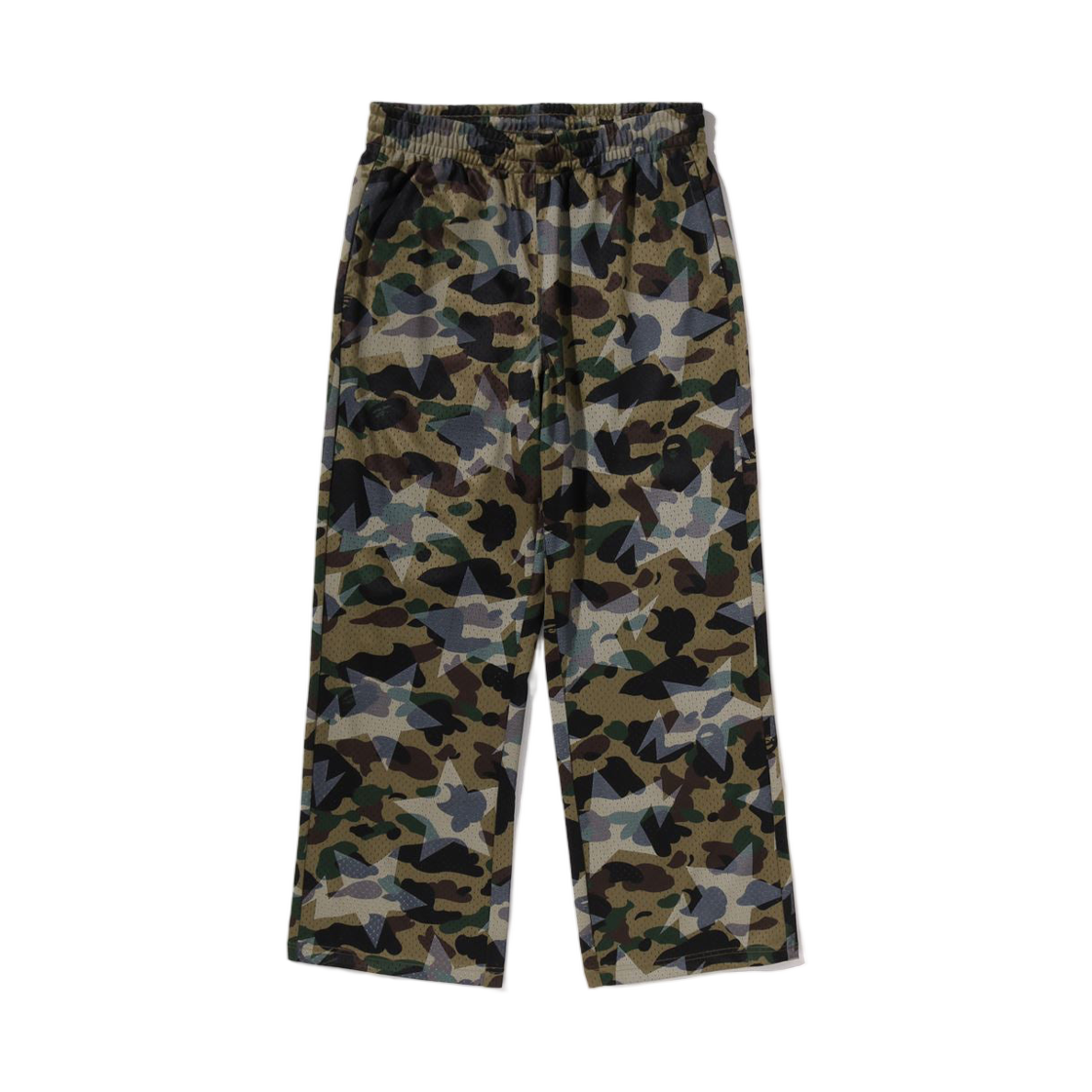 베이프 스타 오버 프린트 퍼스트 카모 스타 메쉬 스웨트팬츠 그린(BAPE Sta Over Print 1st Camo Sta Mesh Sweatpants Green)