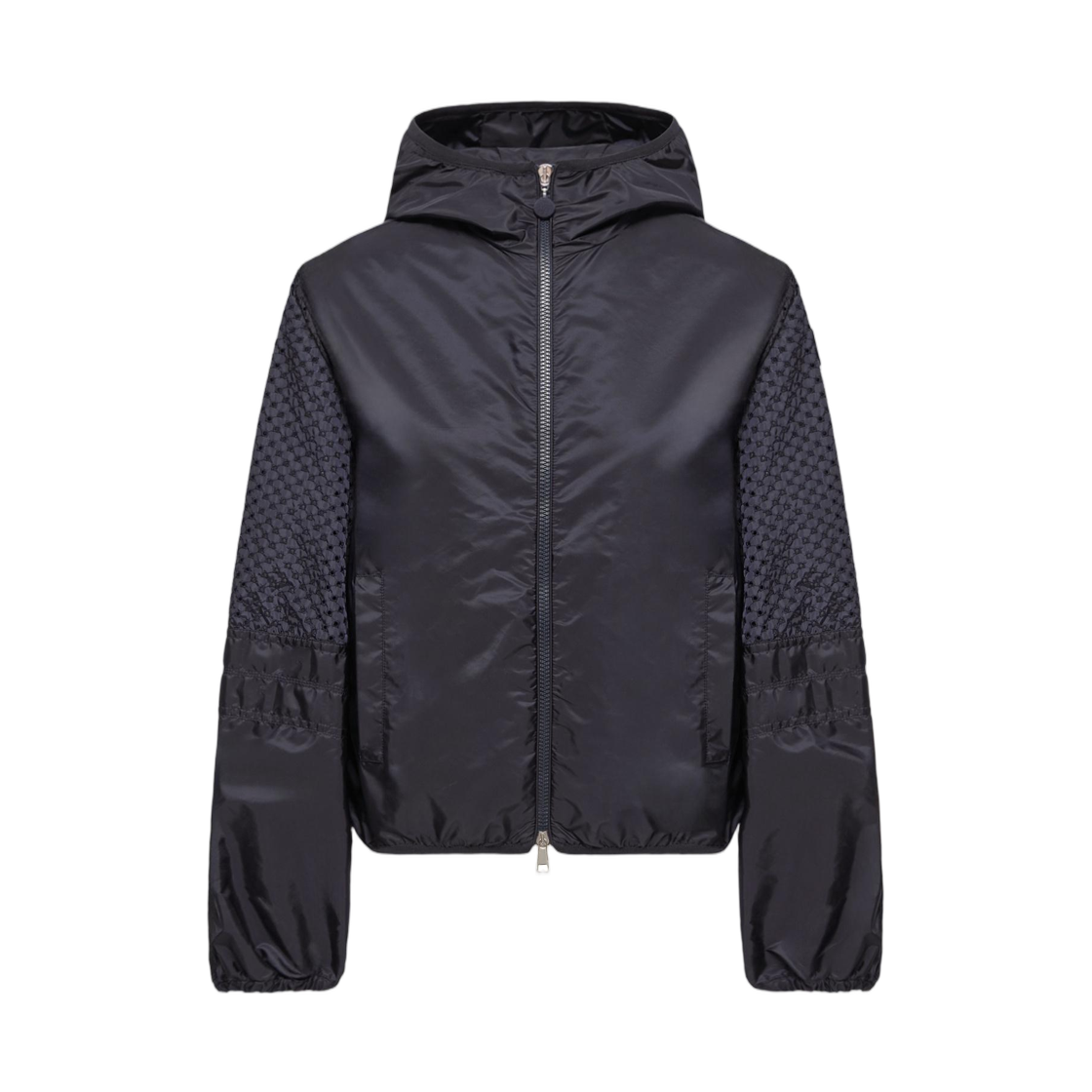 L1-093-1A00163-539ZD-742 (W) Moncler Zelkova San Gallo Trimmed Hooded Rain Jacket Navy Blue - 26SS
