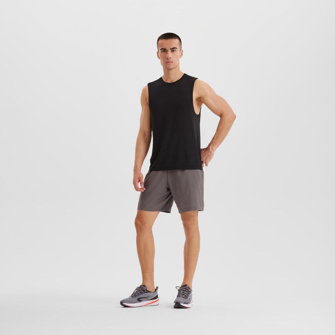 데카트론 남성 러닝 심리스 싱글렛 컴포트 500 스모크 블랙(DECATHLON Men's Running Seamless Singlet Comfort 500 Smoke Black) - 5