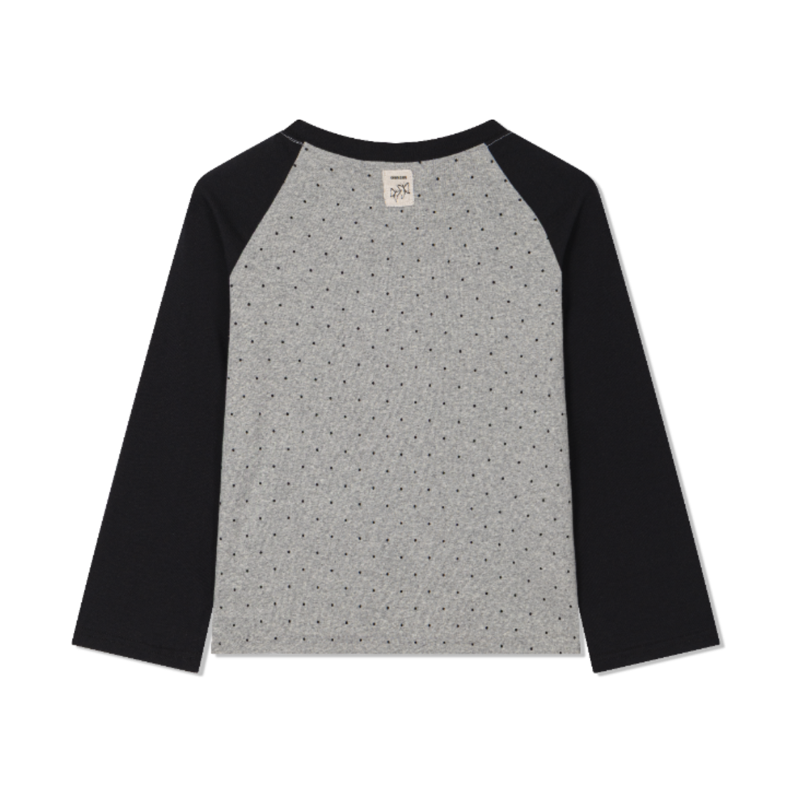 구월십일 도트 라그랑 하트 티셔츠 블랙 그레이(Guwolsibil Dot Raglan Heart Top Black Grey) - 2