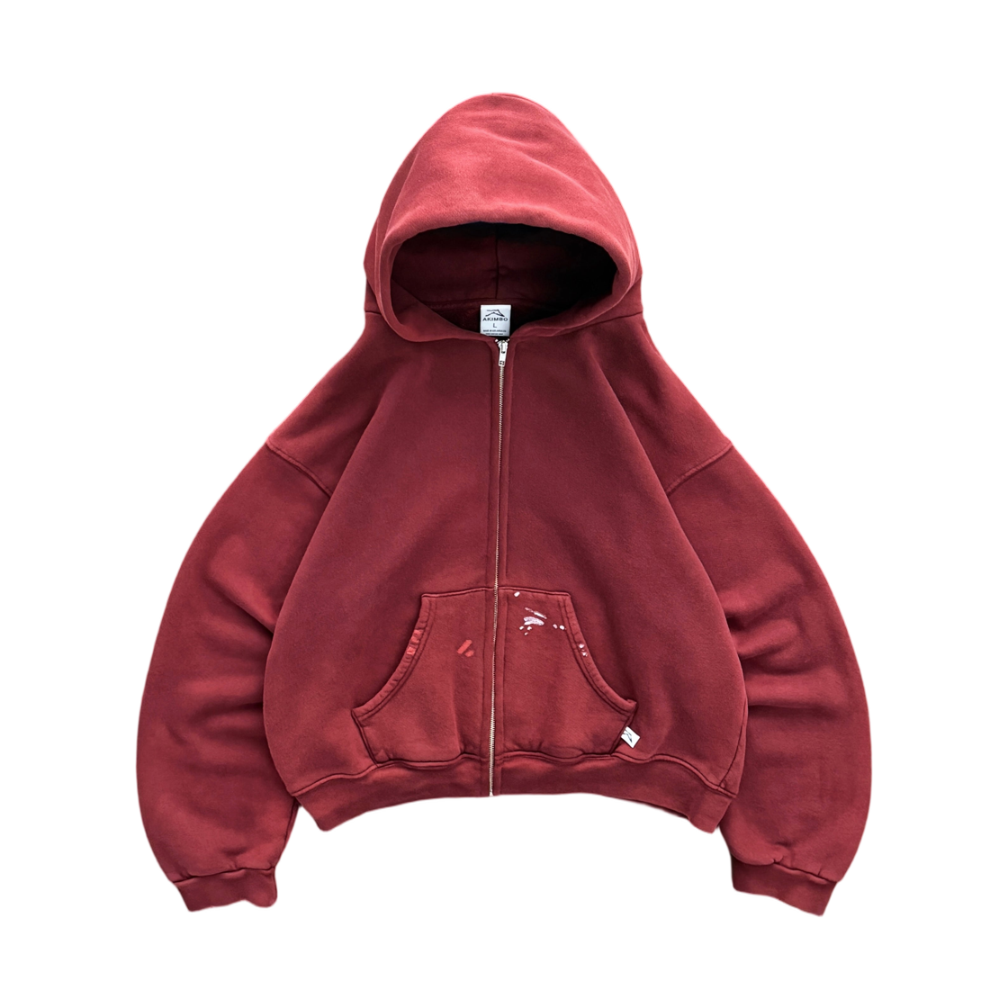 아킴보 클럽 집업 후드 썬 페이디드 마룬(Akimbo Club Zip-Up Hoodie Sun Faded Maroon)