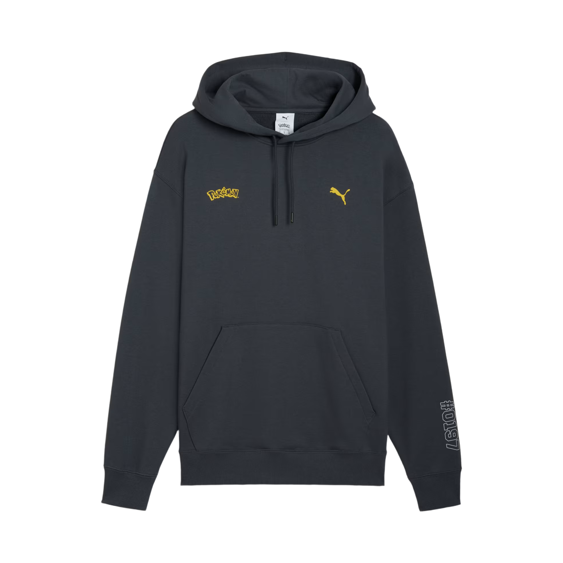634915-76 Puma x Pokemon Relaxed Graphic Hoodie Strong Gray