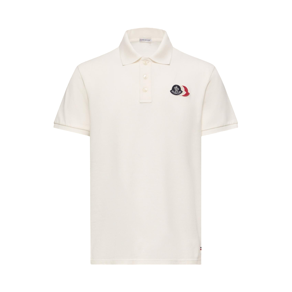 L1-091-8A00030-89A16-034 Moncler Logo Patch Cotton Piquet Polo Shirt White - 26SS
