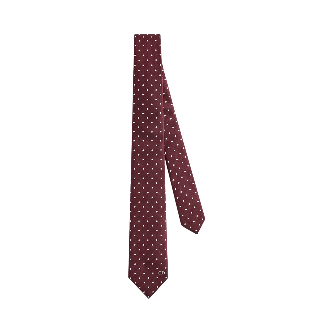 68C1047B6072-C380 Dior Polka Dot Tie Silk Burgundy