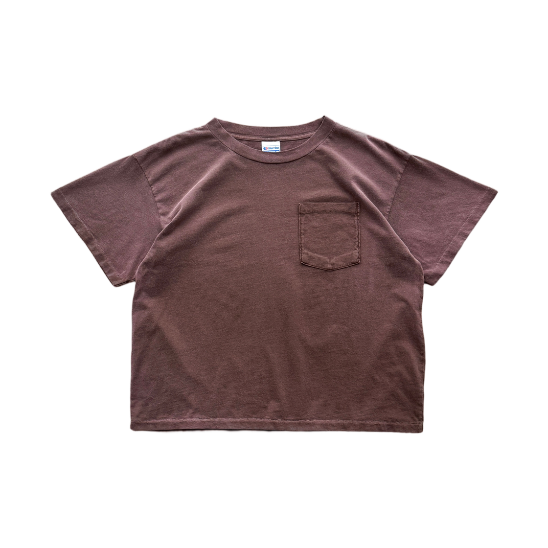아킴보 클럽 체인피커 싱글 스티치드 포켓 티셔츠 페이디드 브라운(Akimbo Club Chainpeeker Single Stitched Pocket T-Shirt Faded Brown)