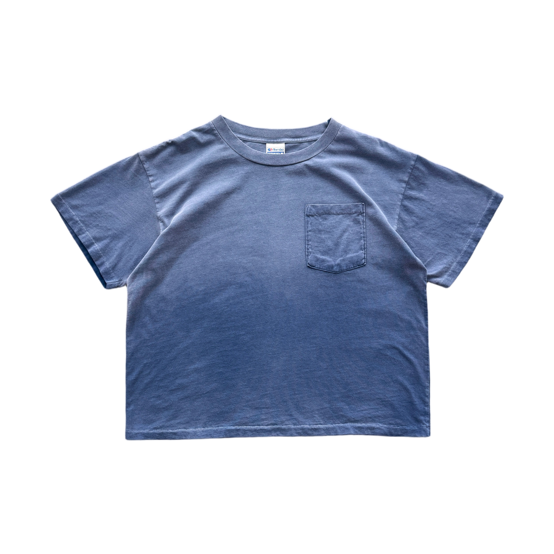 아킴보 클럽 체인피커 싱글 스티치드 포켓 티셔츠 페이디드 네이비(Akimbo Club Chainpeeker Single Stitched Pocket T-Shirt Faded Navy) - 1