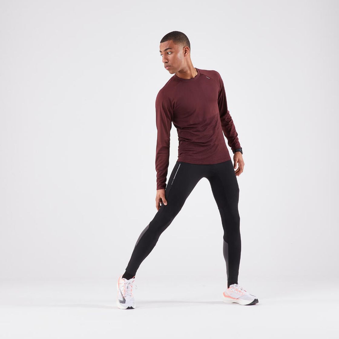 데카트론 남성 러닝 레깅스 런 웜 500 스모크 블랙(DECATHLON Men's Running Leggings Run Warm 500 Smoke Black) - 2