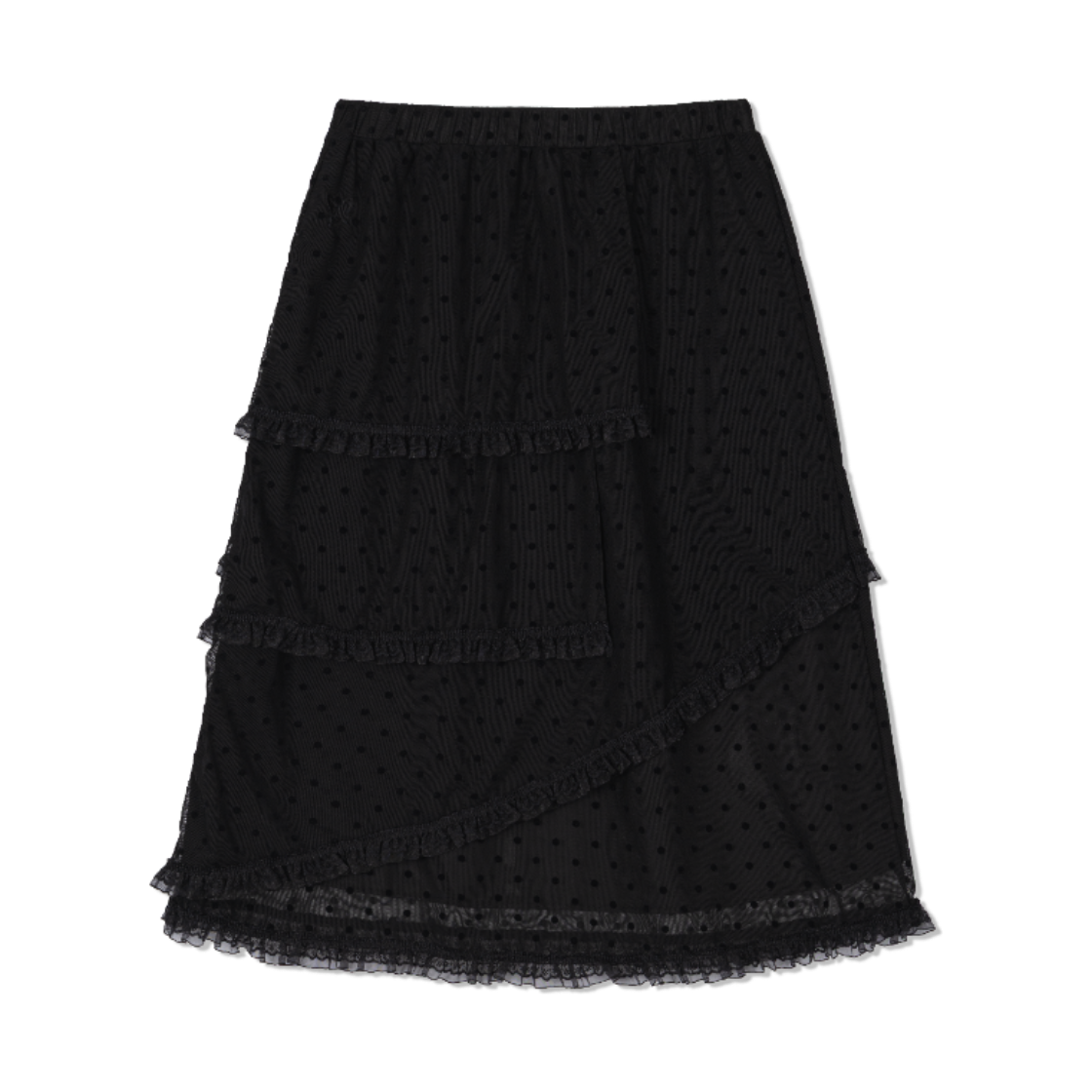 구월십일 4단 티어드 레이스 스커트 블랙(Guwolsibil Four-Tiered Lace Skirt Black) - 1