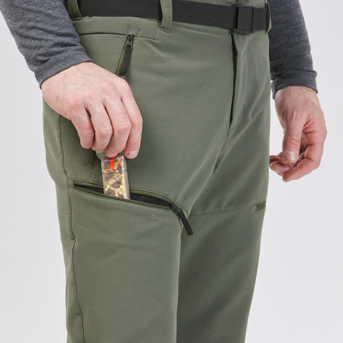데카트론 남성 등산 방한발수 바지 SH500 브론즈 카키 그린(DECATHLON Men’s Mountain Hiking Warm Water-Repellent Trousers SH500 Bronze Khaki Green) - 5