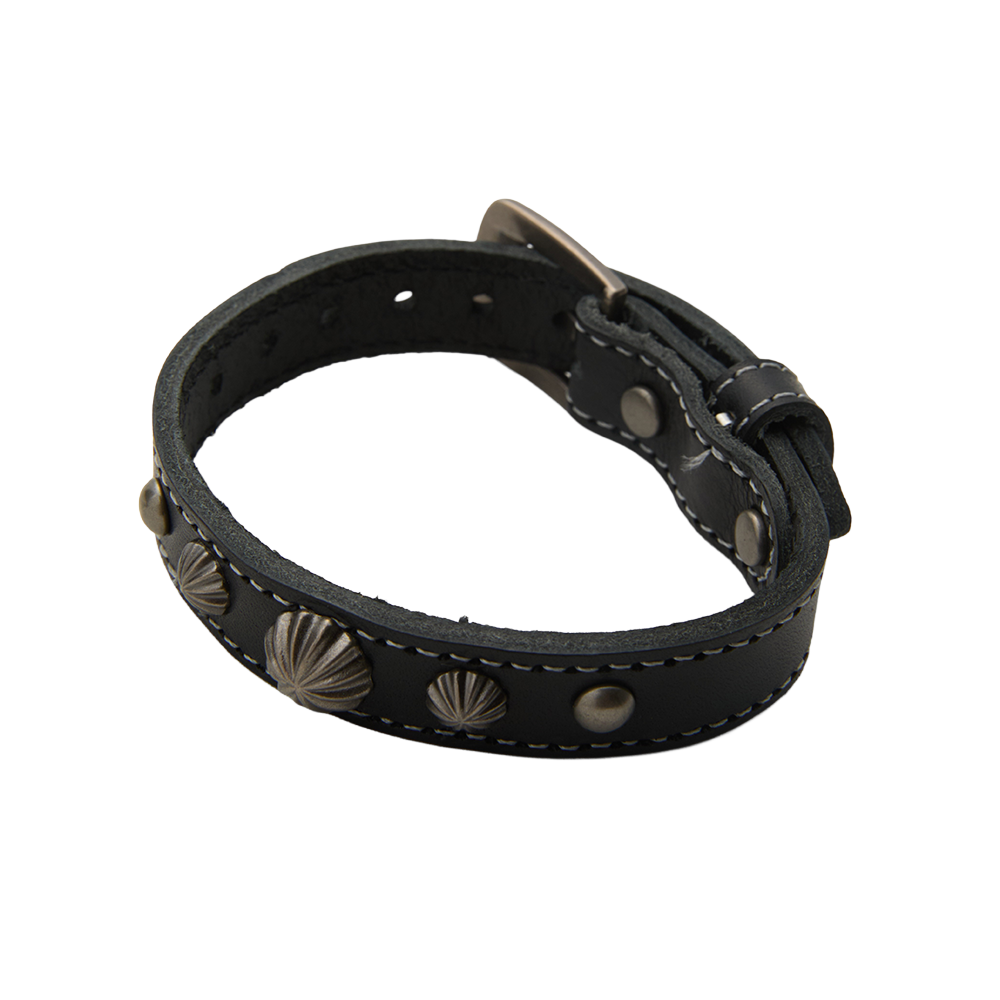 오가프 카우 레더 스터드 브레이슬릿 블랙(Ogarp Cow Leather Stud Bracelet Black)