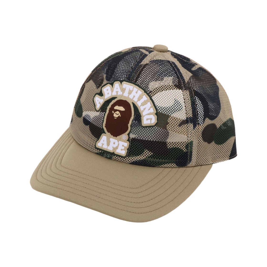 - BAPE 1st Camo College Patched Mesh Cap Yellow