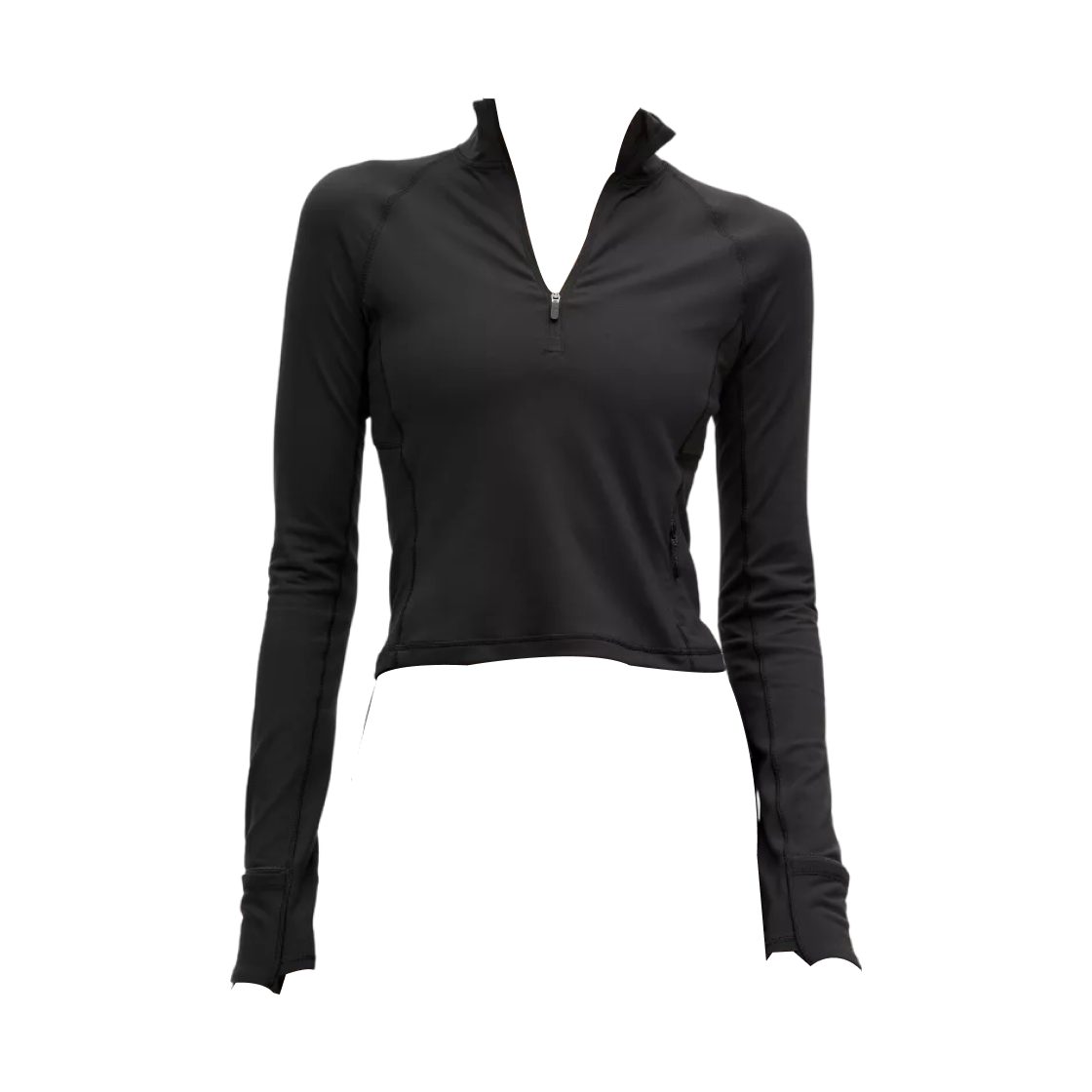 (W) 룰루레몬 잇츠 룰루 크롭 하프집 블랙((W) Lululemon It's Rulu Cropped Half-Zip Black)