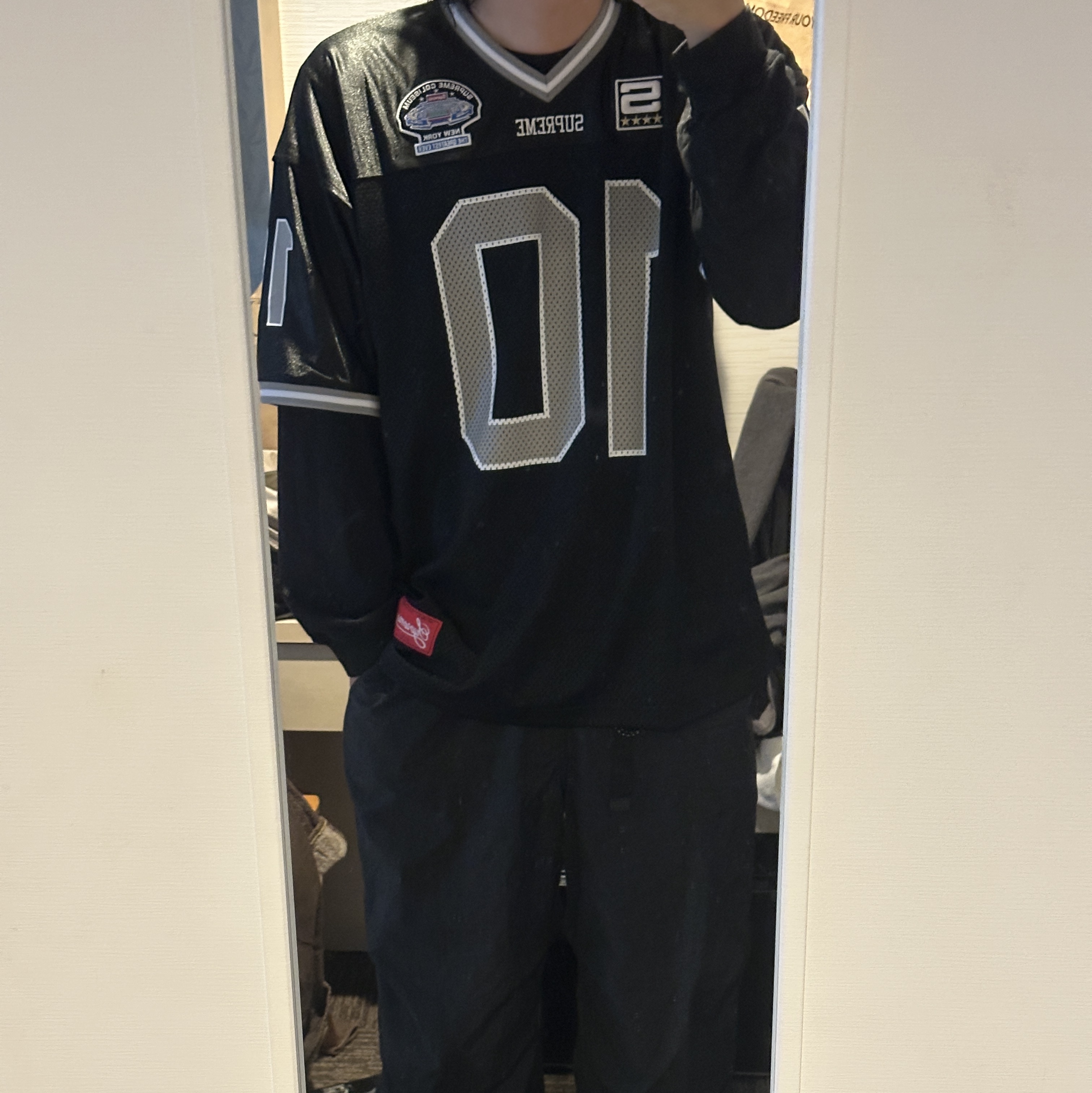 Supreme Find God Football Jersey Black - 26SS 착용 스타일