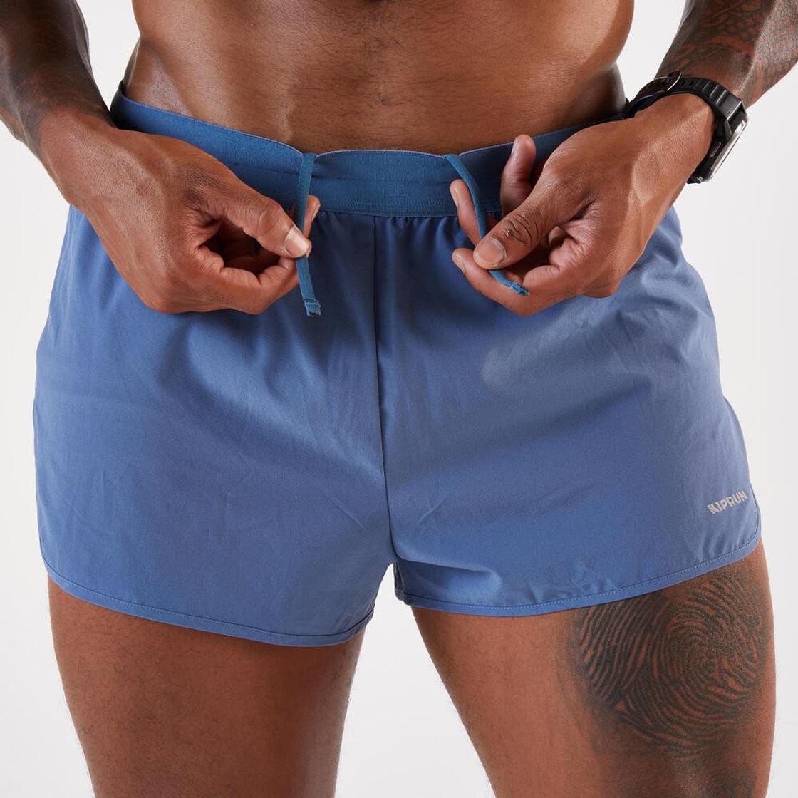 데카트론 남성 3인치 러닝 쇼츠 스플릿 500 브리프 내장 다크 블루(DECATHLON Men's 3-inch Running Shorts Split 500 with Liner Dark Blue) - 4