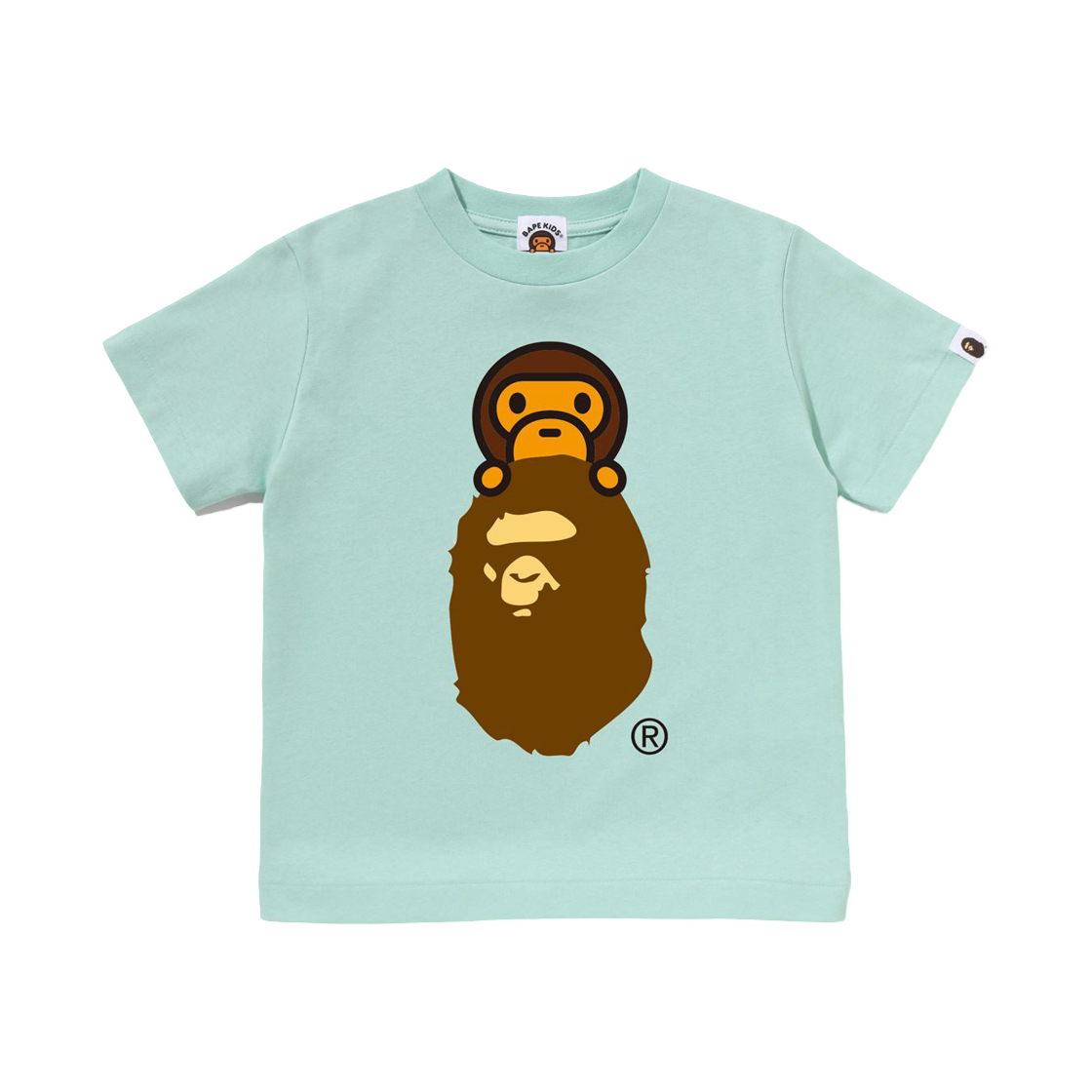 - (Kids) BAPE Milo On Ape Head T-Shirt Green