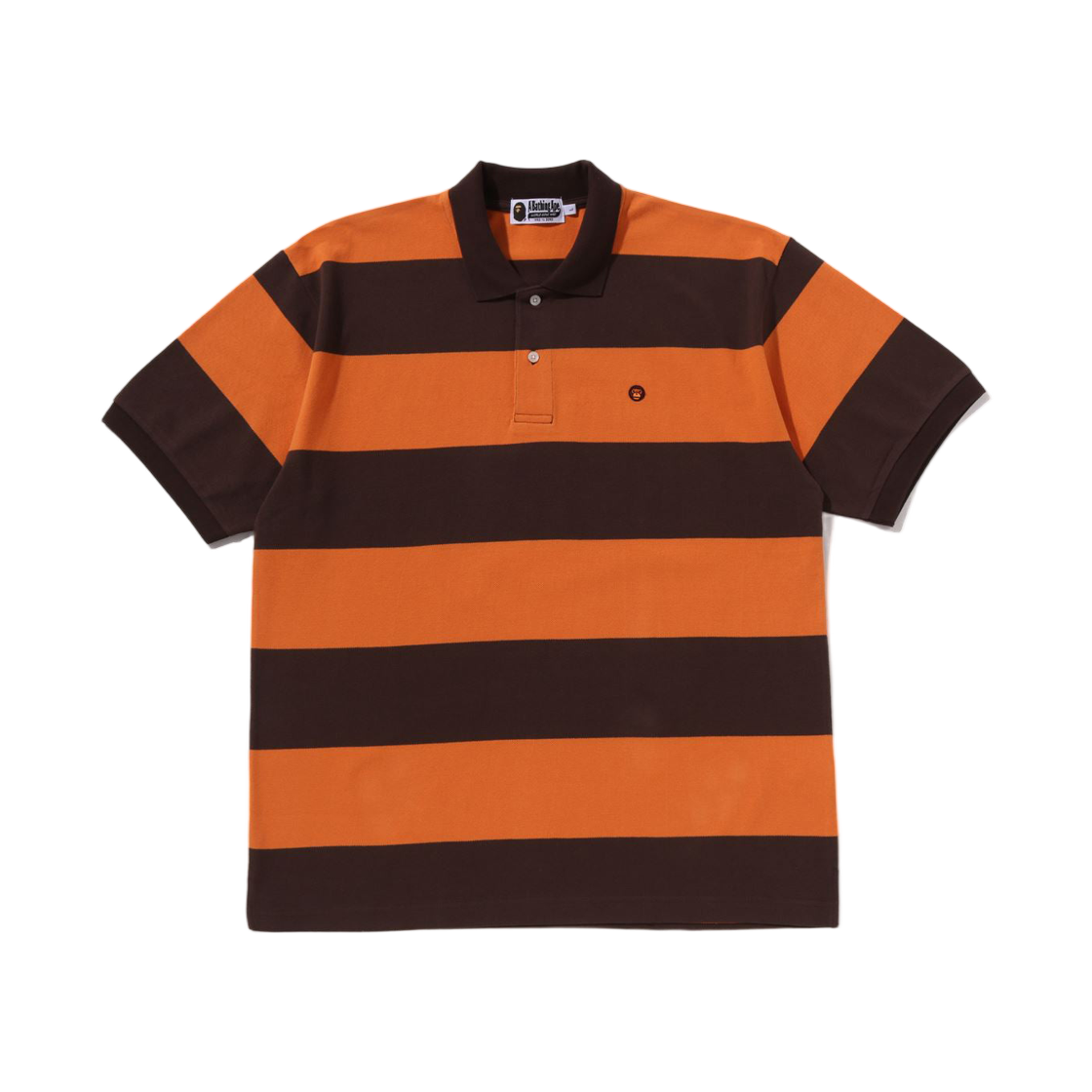 베이프 마일로 원 포인트 스트라이프 릴렉스드 핏 폴로 브라운(BAPE Milo One Point Stripe Relaxed Fit Polo Brown) - 1