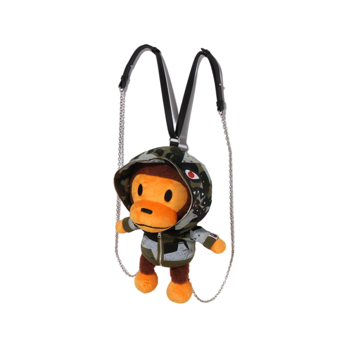 베이프 스타 오버 프린트 퍼스트 카모 베이비 마일로 플러시 돌 백팩 그린(BAPE Star Over Print 1st Camo Baby Milo Plush Doll Backpack Green) - 2
