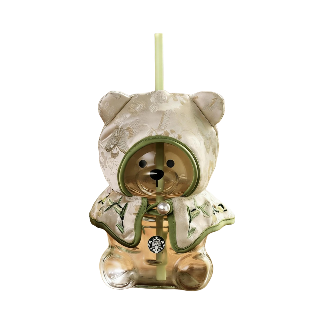 - Starbucks China 2026 Spring MD Cloak Bearista Glass Cold Cup 600ml