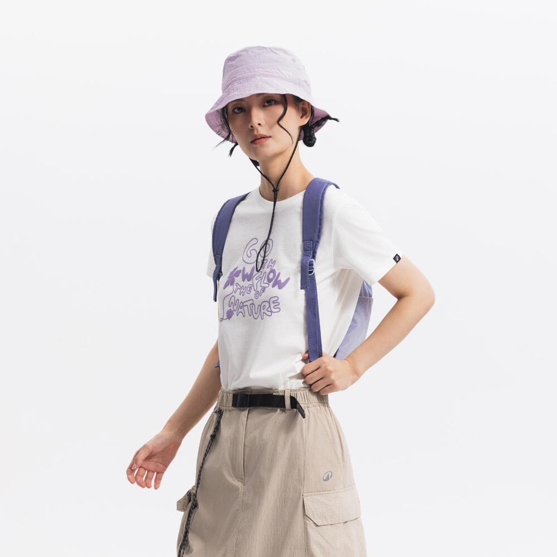 데카트론 여성 하이킹 반팔 티 NH500 코튼 화이트(DECATHLON Women's Hiking Short-Sleeved T-Shirt NH500 Cotton White) - 4