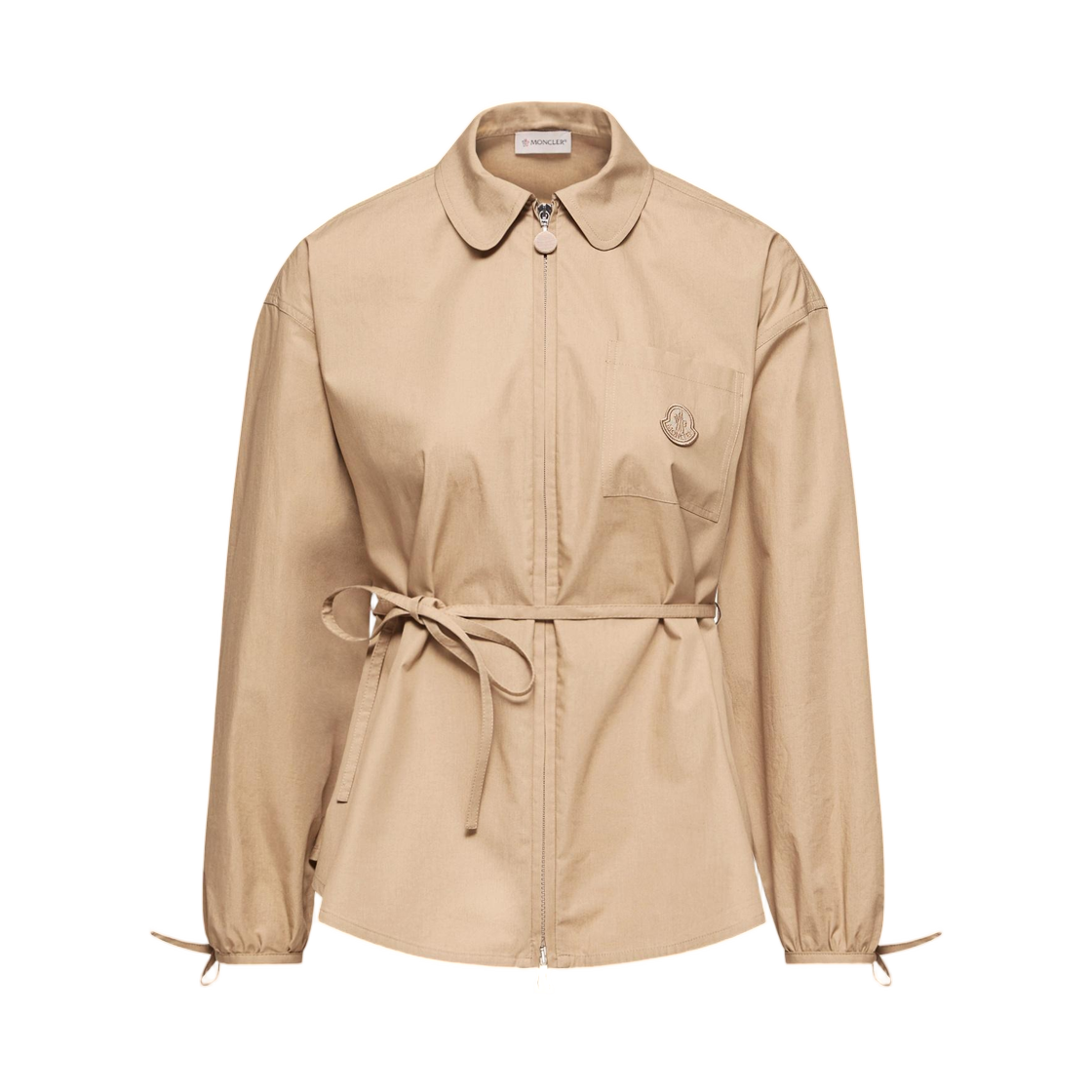 L1-093-2F00021-597LQ-20J (W) Moncler Cotton Poplin Zip Up Shirt Jacket Beige - 26SS